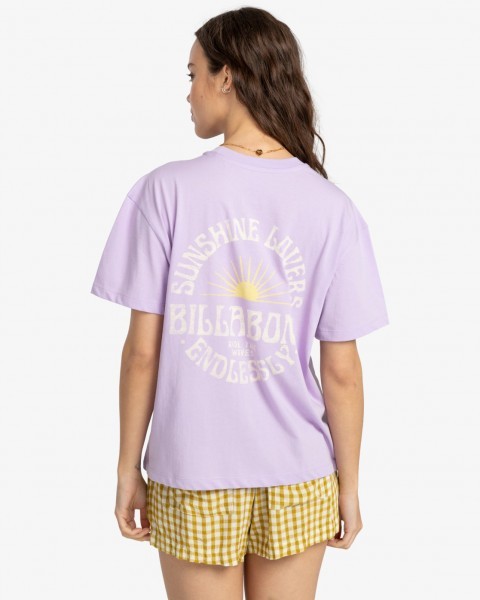 Женская футболка Ride The Waves Billabong EBJZT00261, размер L/12, цвет peaceful lilac - фото 3