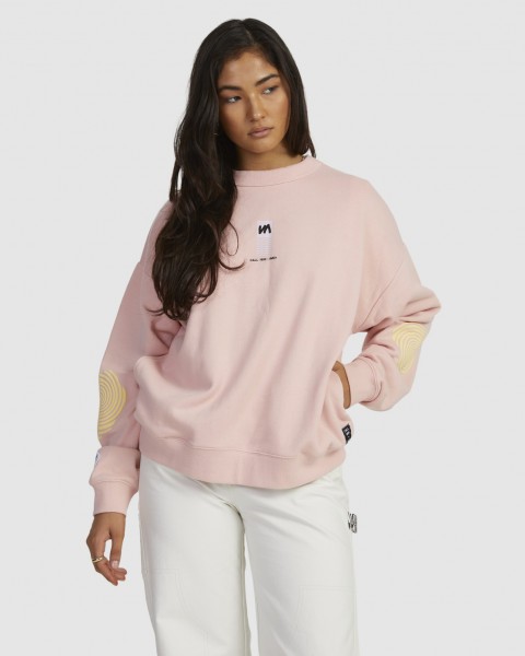 Женский свитшот Almost Everything RVCA UVJFT00134, размер L/12, цвет blush