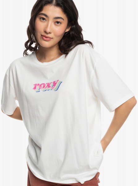 Женская футболка «оверсайз» Sand Under The Sky Roxy ERJZT05656, размер L, цвет snow white
