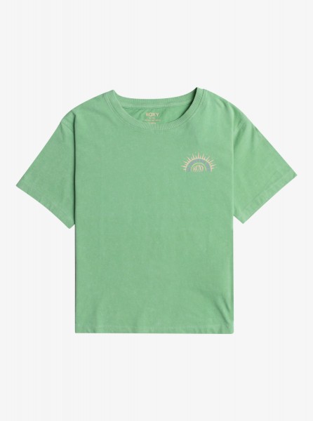 Свободная детская футболка «оверсайз» Gone To California (4-16 лет) Roxy ERGZT04042, размер 10/M, цвет zephyr green