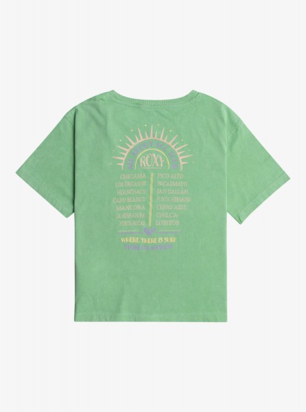 Свободная детская футболка «оверсайз» Gone To California (4-16 лет) Roxy ERGZT04042, размер 10/M, цвет zephyr green - фото 2