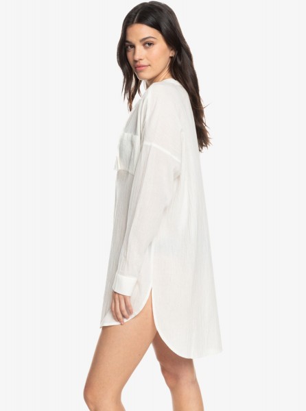 Женское платье-рубашка с длинным рукавом Shoreline Lights Roxy ERJX603382, размер XS, цвет bright white - фото 2