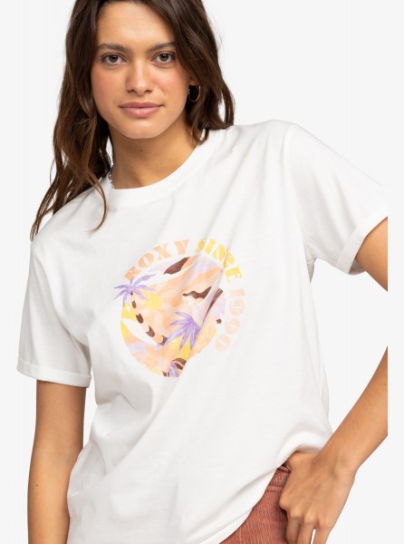 Свободная женская футболка Summer Fun Roxy ERJZT05700, размер XXL, цвет snow white