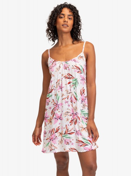 Пляжное женское миниплатье Spring Adventure Roxy ERJX603401, размер L, цвет white happy tropical