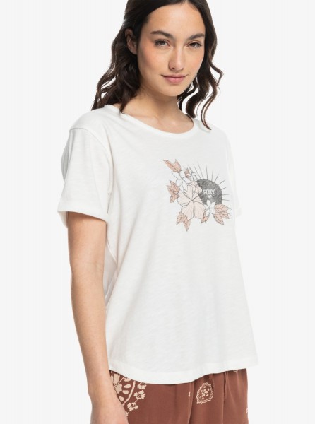 Свободная женская футболка Ocean After Roxy ERJZT05667, размер L, цвет snow white - фото 1