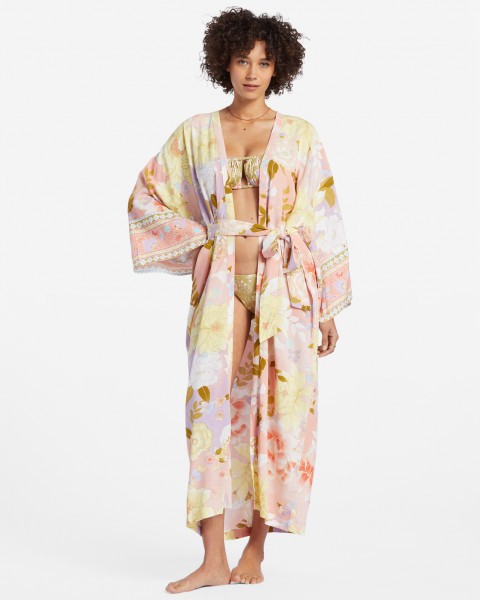 Женское пляжное кимоно Head Over Heels Billabong ABJX600228, размер M-L, цвет sweet peach - фото 2