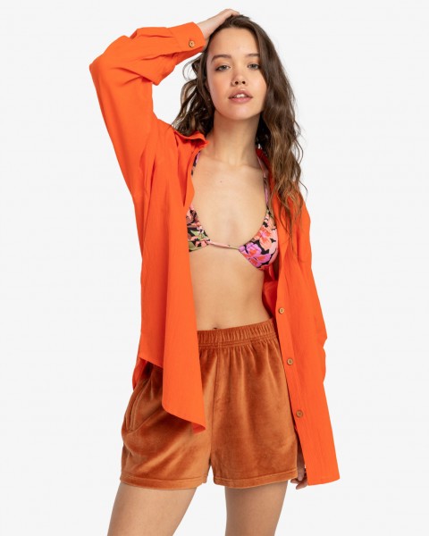 Женское пляжное платье-рубашка Swell EBJWT00113, размер L/12, цвет абрикосовый