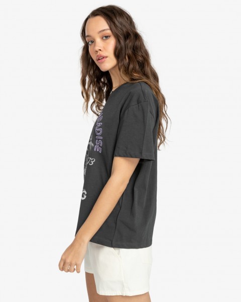 Женская футболка Trapped In Paradise Billabong EBJZT00255, размер L/12, цвет off black - фото 2