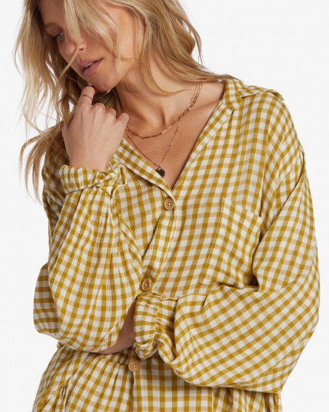 Женская рубашка с длинным рукавом Swell Billabong ABJWT00473, размер L/12, цвет green envy - фото 4