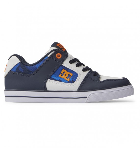 Детские кеды DC Pure Elastic (8-16 лет) DC Shoes ADBS300256, размер 25, цвет shady blue/orange - фото 1