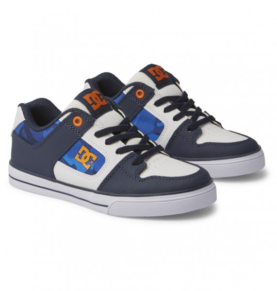 Детские кеды DC Pure Elastic (8-16 лет) DC Shoes ADBS300256, размер 25, цвет shady blue/orange - фото 2