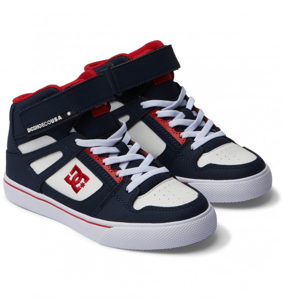 Высокие детские кеды DC Pure High-Top EV DC Shoes ADBS300324, размер 34, цвет dc navy/ath red - фото 2