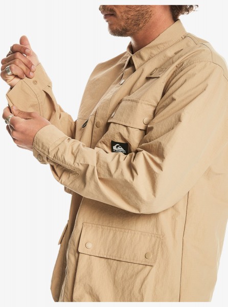 Мужская рубашка с длинным рукавом Open Rapids QUIKSILVER EQYWT04556, размер L, цвет хаки - фото 4