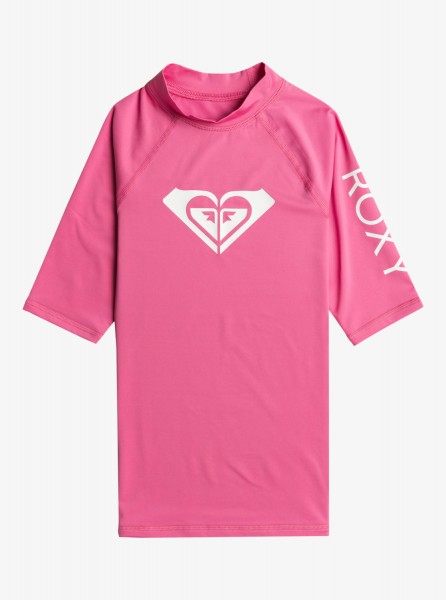Детский рашгард с коротким рукавом Whole Hearted (6-16 лет) Roxy ERGWR03283, размер 16/XXL, цвет shocking pink - фото 1